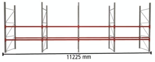 META Palettenregal MULTIPAL für 36 Paletten, 11225 mm breit, 3 Lagerebenen