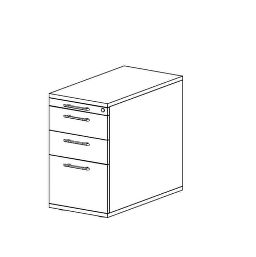 Standcontainer Up and Down mit HR-Auszug, 2 Schublade(n), grau/grau