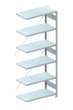 META System-Steckregal CLIP Anbaufeld, Höhe x Breite x Tiefe 2500 x 1306 x 536 mm, 6 Böden