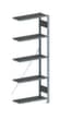 META System-Steckregal CLIP Anbaufeld, Höhe x Breite x Tiefe 2000 x 756 x 336 mm, 5 Böden