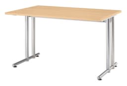 Schreibtisch Terra Nova mit C-Fußgestell, Breite x Tiefe 1200 x 800 mm, Platte Buche