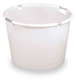 Konischer Behälter mit Alurohr-Rahmen, weiß, Inhalt 80 l