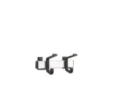 van Esch Wandgarderobe mit Hut- und Mantelhaken, mit 2 Hut- und 2 Mantelhaken, alu/RAL9005 Tiefschwarz