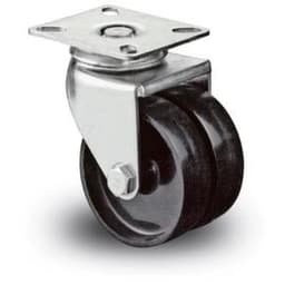 BS-ROLLEN Apparatedoppelrolle, Traglast 80 kg, Kunststoff-Bereifung