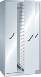 LISTA Vertikalauszugschrank mit Lochplatten, 3 Auszüge, RAL7035 Lichtgrau/RAL7035 Lichtgrau