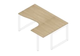 Quadrifoglio Winkel-Schreibtisch Practika, Kufengestell, Breite 1600 mm, Eiche/weiß