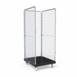 Rollbehälter BASICline ADB mit 3 Gitterwänden, Traglast 500 kg, Länge x Breite 815 x 724 mm