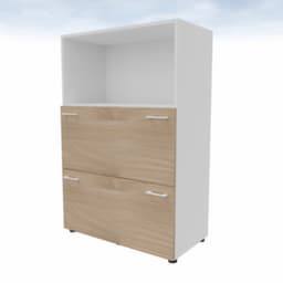 Quadrifoglio Hängeregistraturschrank T45, 2 Auszüge, weiß/Ulme