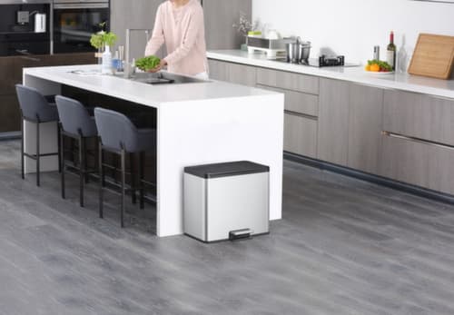 Tretabfallsammler EKO mit fingerabdruckfester Beschichtung, Inhalt 1 x 20 l/ 1 x 9 l