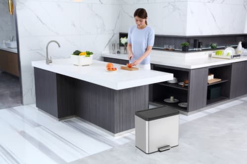 Tretabfallsammler EKO mit fingerabdruckfester Beschichtung, Inhalt 1 x 20 l/ 1 x 9 l