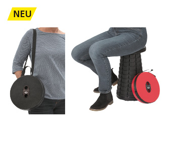 WEDO Teleskop-Hocker SITTOGO® für unterwegs, Sitz schwarz
