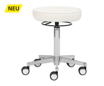Mayer Sitzmöbel Drehhocker myXPERT mit Physiositz, Sitz weiß, Hartbodenrollen